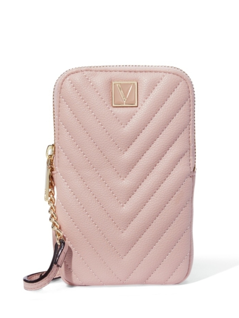 Victoria's Secret Quilted Pale Pink Mini Crossbody Wristlet